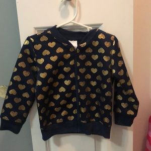 Navy with gold hearts